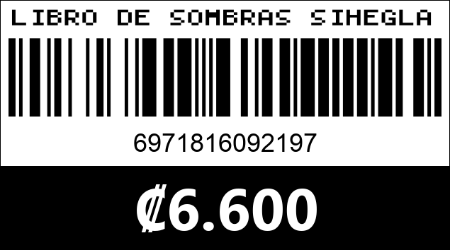 Código de barras de LIBRO DE SOMBRAS SIHEGLAN F9219