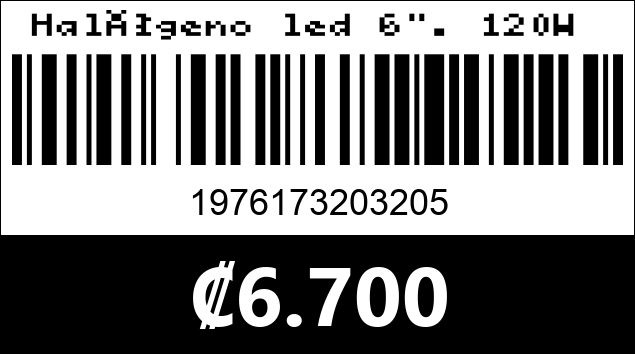 Código de barras de Halógeno led 6". 120W 