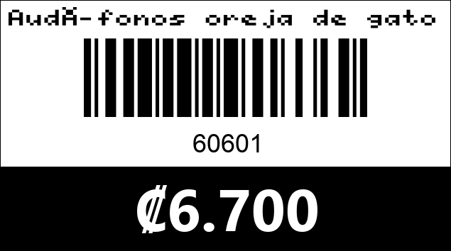 Código de barras de Audífonos oreja de gato. CXT-B39M 
