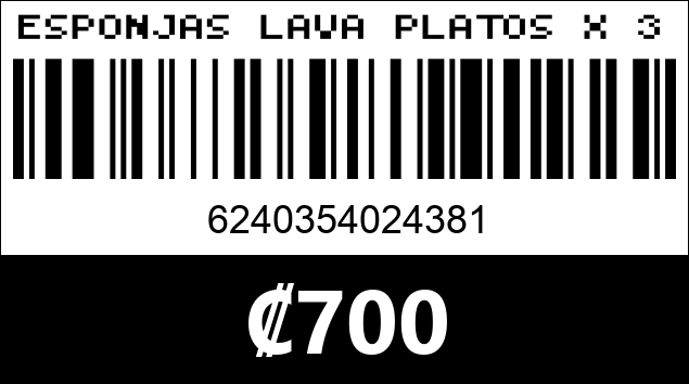 Código de barras de ESPONJAS LAVA PLATOS X 3472...