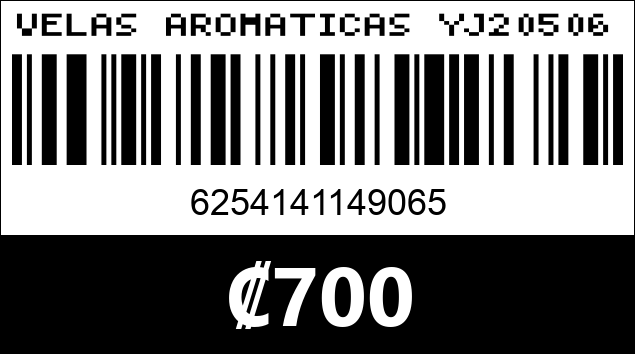Código de barras de VELAS AROMATICAS YJ20506...