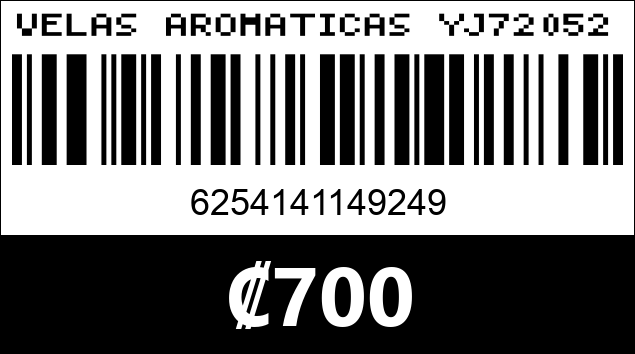 Código de barras de VELAS AROMATICAS YJ720524...