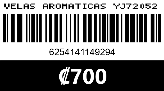 Código de barras de VELAS AROMATICAS YJ720529...