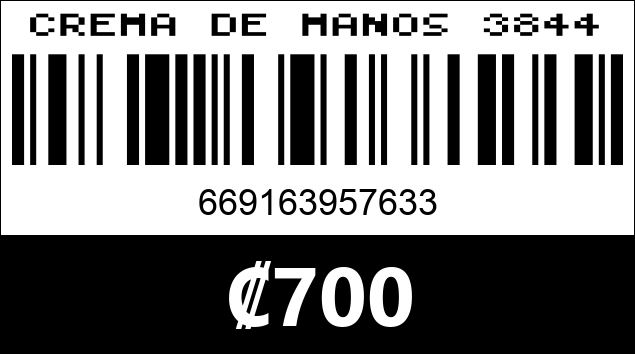Código de barras de CREMA DE MANOS 3844