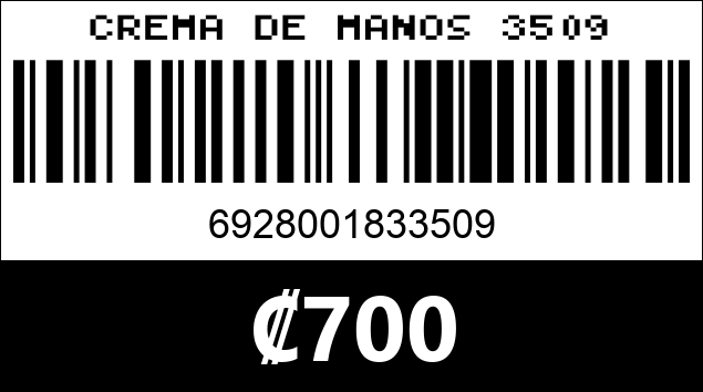 Código de barras de CREMA DE MANOS 3509