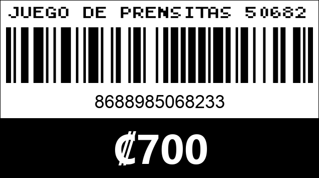 Código de barras de JUEGO DE PRENSITAS 506823