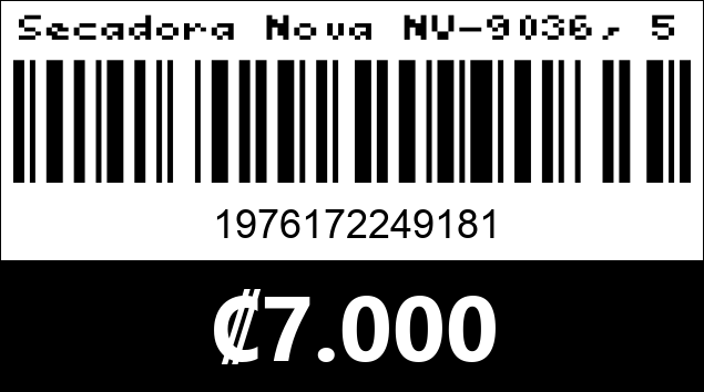 Código de barras de Secadora Nova NV-9036, 5000W.