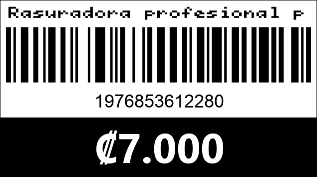 Código de barras de Rasuradora profesional para barba. Gevey.