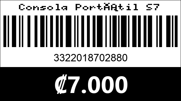 Código de barras de Consola Portátil S7