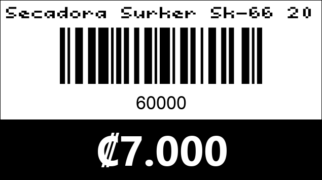 Código de barras de Secadora Surker Sk-66 2000w.
