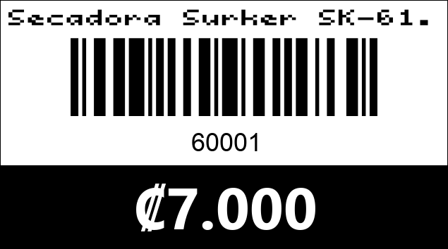 Código de barras de Secadora Surker SK-61.