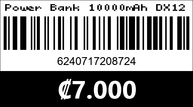Código de barras de Power Bank 10000mAh DX12