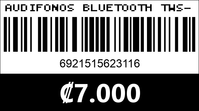 Código de barras de AUDIFONOS BLUETOOTH TWS-K7