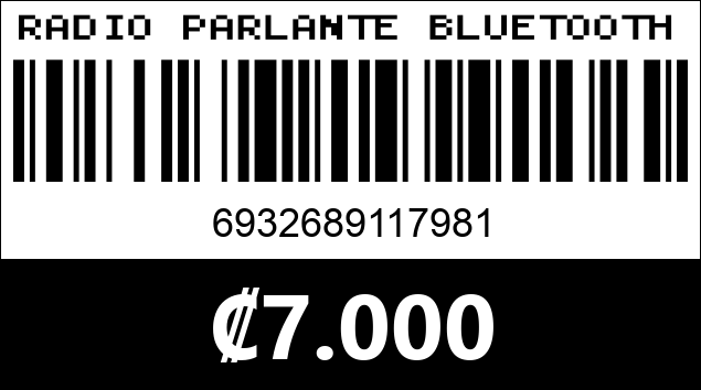 Código de barras de RADIO PARLANTE BLUETOOTH XB-899BT