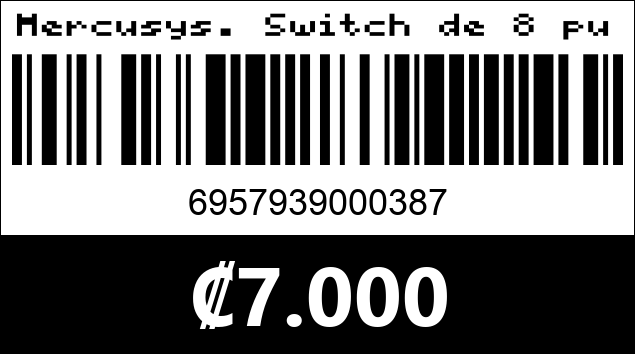 Código de barras de Mercusys. Switch de 8 puertos.100Mbps