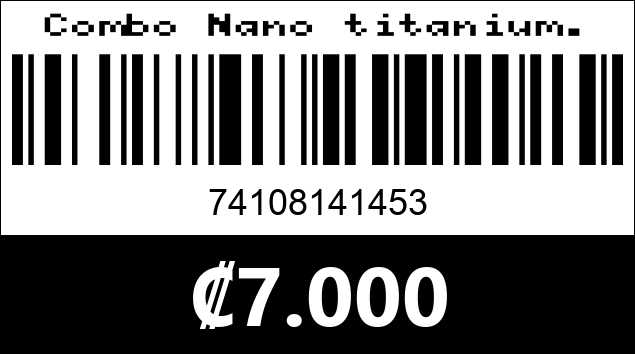 Código de barras de Combo Nano titanium.