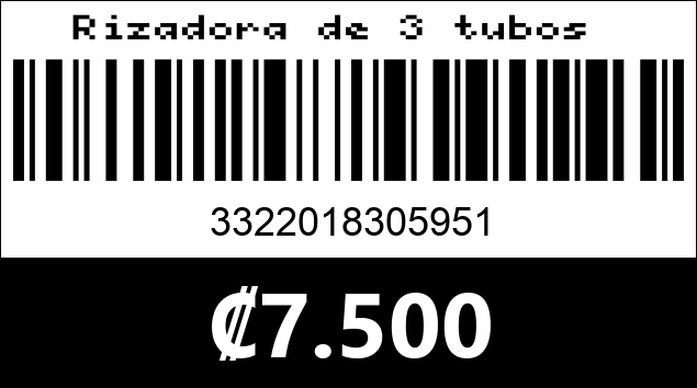 Código de barras de Rizadora de 3 tubos 