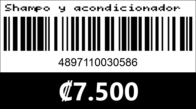Código de barras de Shampo y acondicionador karsell