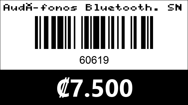Código de barras de Audífonos Bluetooth. SN-80