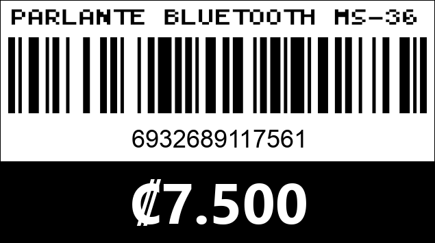 Código de barras de PARLANTE BLUETOOTH MS-3639BT