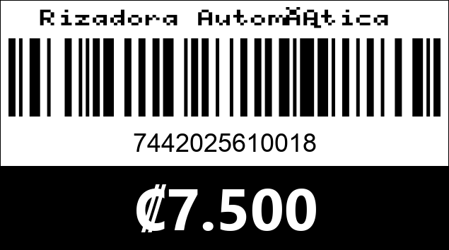 Código de barras de Rizadora Automática 