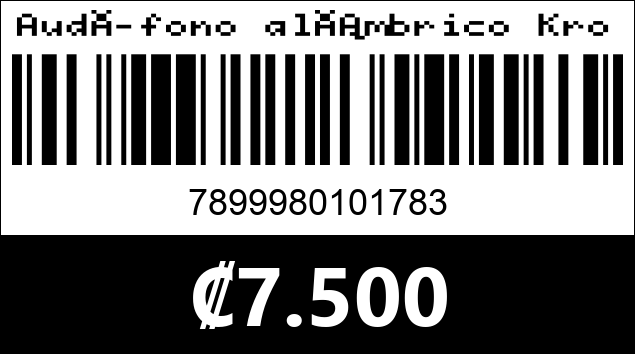 Código de barras de Audífono alámbrico Kross HS105. 