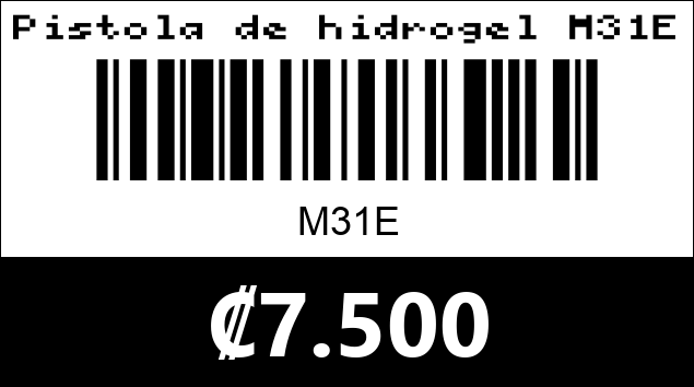 Código de barras de Pistola de hidrogel M31E