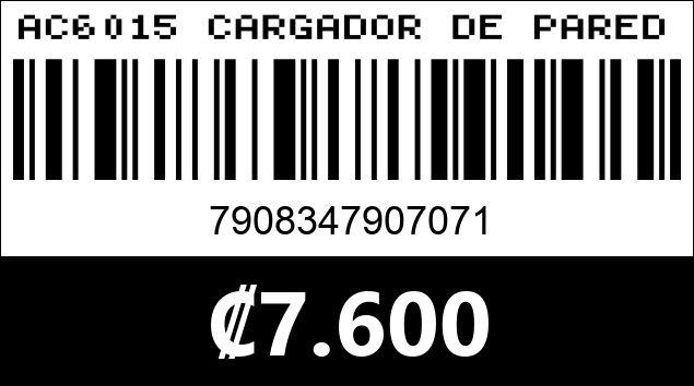 Código de barras de AC6015 CARGADOR DE PARED NOVA PA035RBU001C 35W 1 PUERTO USB-C Y 1