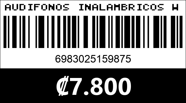 Código de barras de AUDIFONOS INALAMBRICOS WISDOMUP TDE-21...