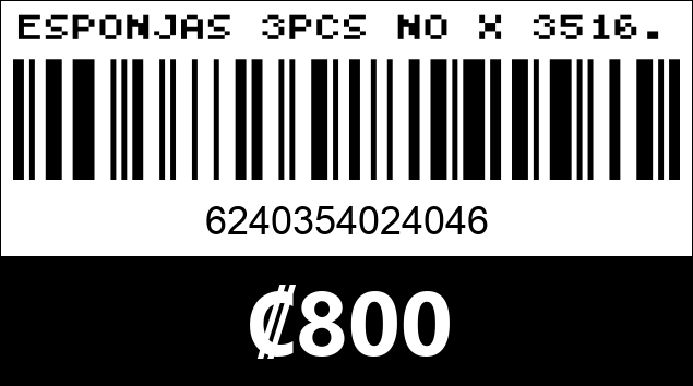 Código de barras de ESPONJAS 3PCS NO X 3516...