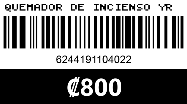 Código de barras de QUEMADOR DE INCIENSO YR 02...