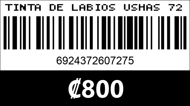 Código de barras de TINTA DE LABIOS USHAS 7275
