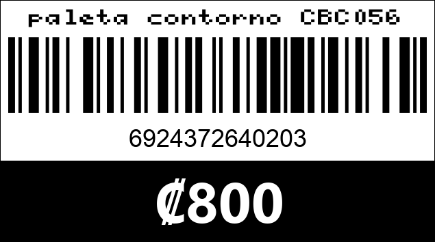 Código de barras de paleta contorno CBC056