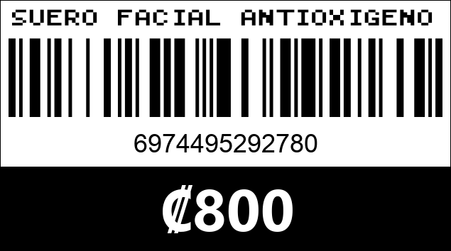 Código de barras de SUERO FACIAL ANTIOXIGENO 2780
