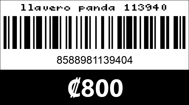 Código de barras de llavero panda 113940