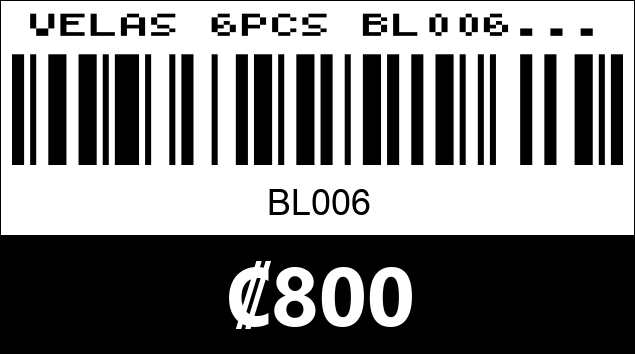 Código de barras de VELAS 6PCS BL006...