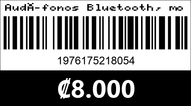 Código de barras de Audífonos Bluetooth, modelo: M9