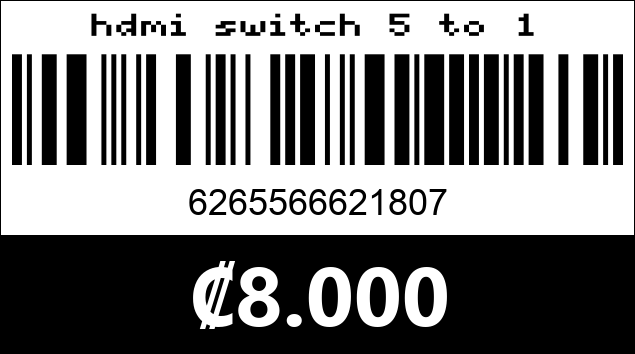 Código de barras de hdmi switch 5 to 1