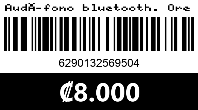 Código de barras de Audífono bluetooth. Oreja de gato. ZW-028