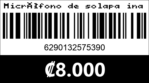 Código de barras de Micrófono de solapa inalámbrico. Tipo C