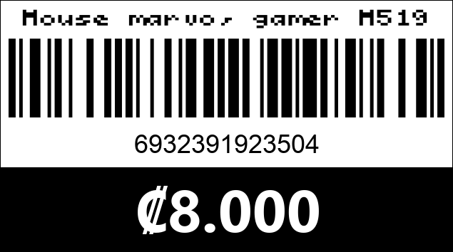 Código de barras de Mouse marvo, gamer M519