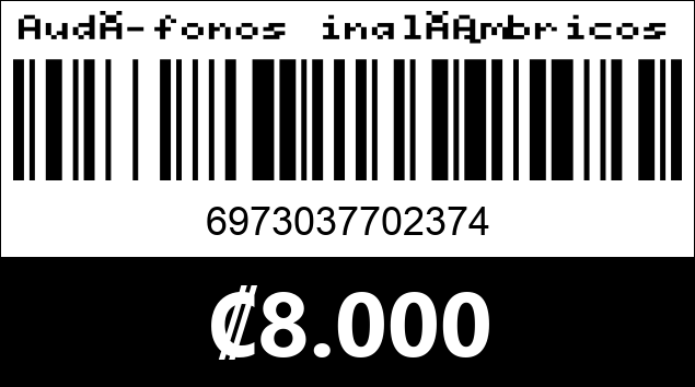 Código de barras de Audífonos inalámbricos Lenovo XE05. Negro.