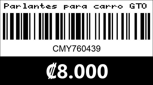 Código de barras de Parlantes para carro GTO-402 4" 250W