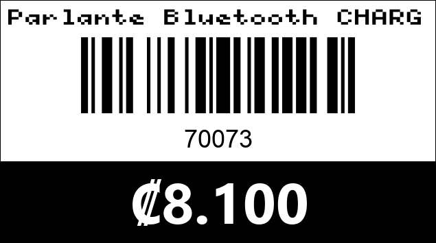 Código de barras de Parlante Bluetooth CHARGE3+ tipo JBL 