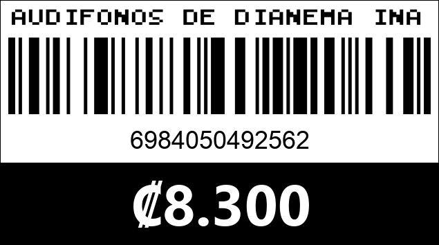 Código de barras de AUDIFONOS DE DIANEMA INALAMBRICOS TDE-20...