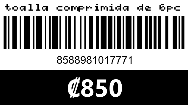 Código de barras de toalla comprimida de 6pcs 30x60cm