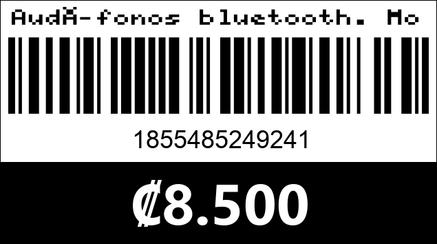 Código de barras de Audífonos bluetooth. Modelo VJ022. Color azul.