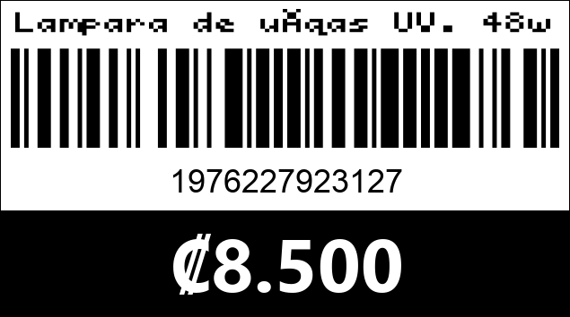 Código de barras de Lampara de uñas UV. 48w