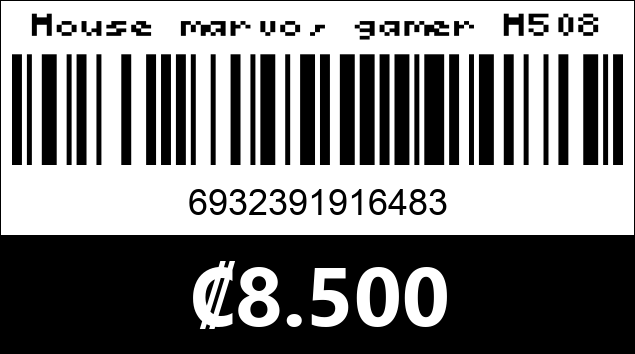 Código de barras de Mouse marvo, gamer M508
