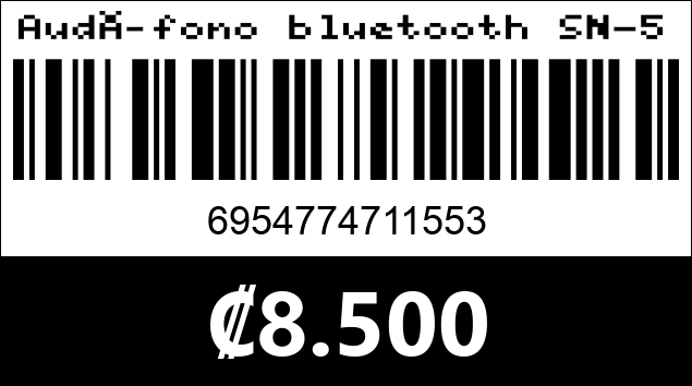 Código de barras de Audífono bluetooth SN-55